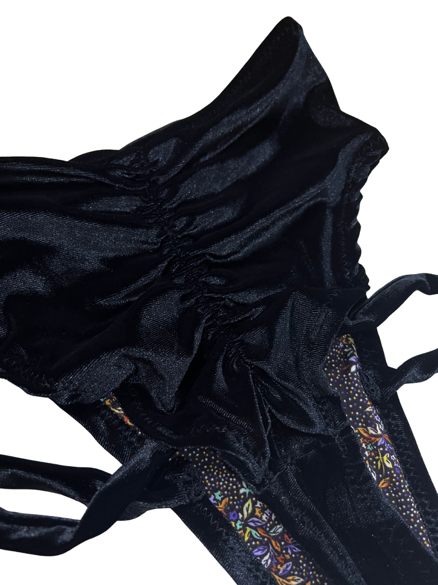 Highwaist Highleg Hipstraps Black Velvet