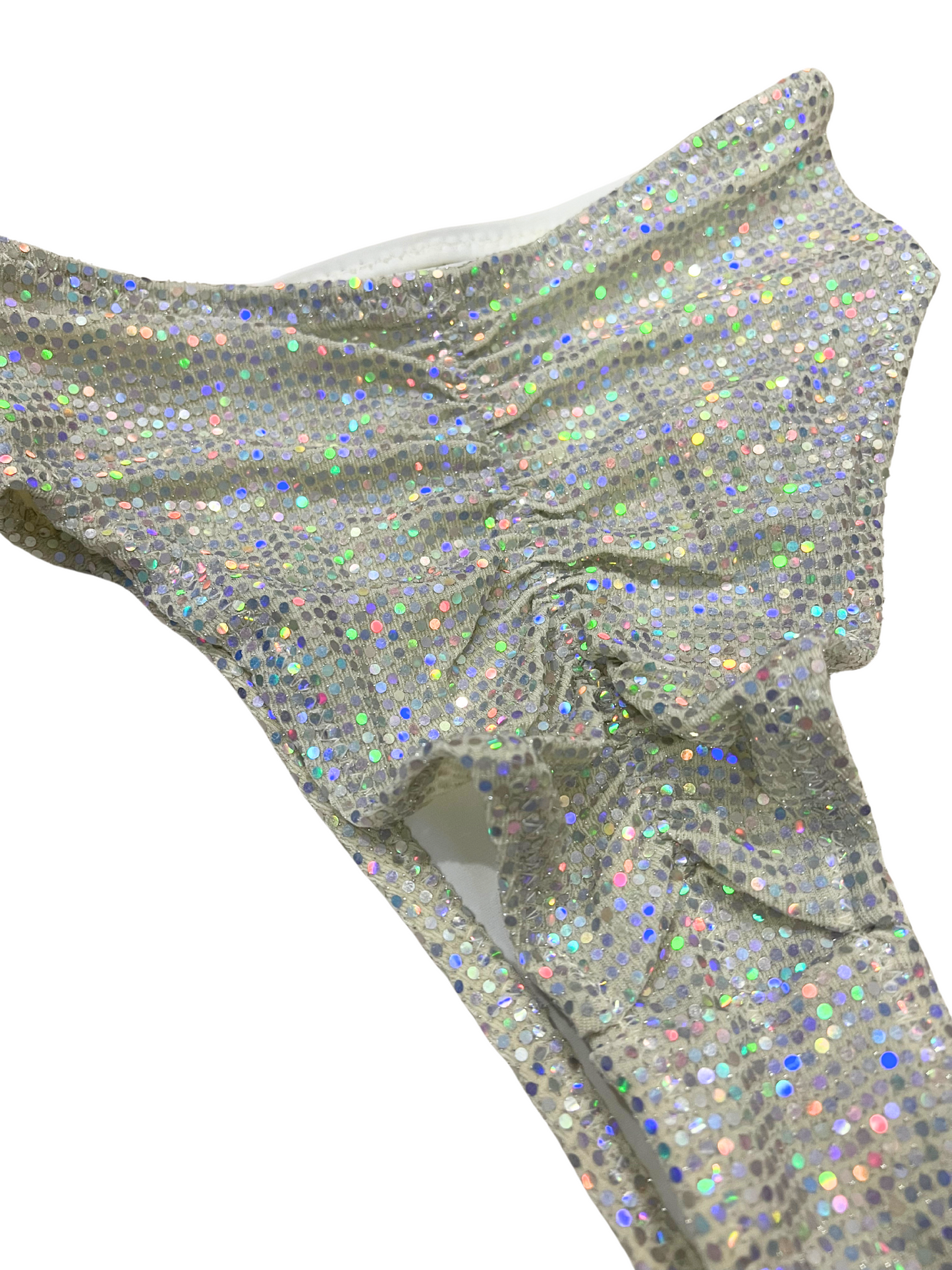 Highwaist Highleg Iridescence Sparkle White