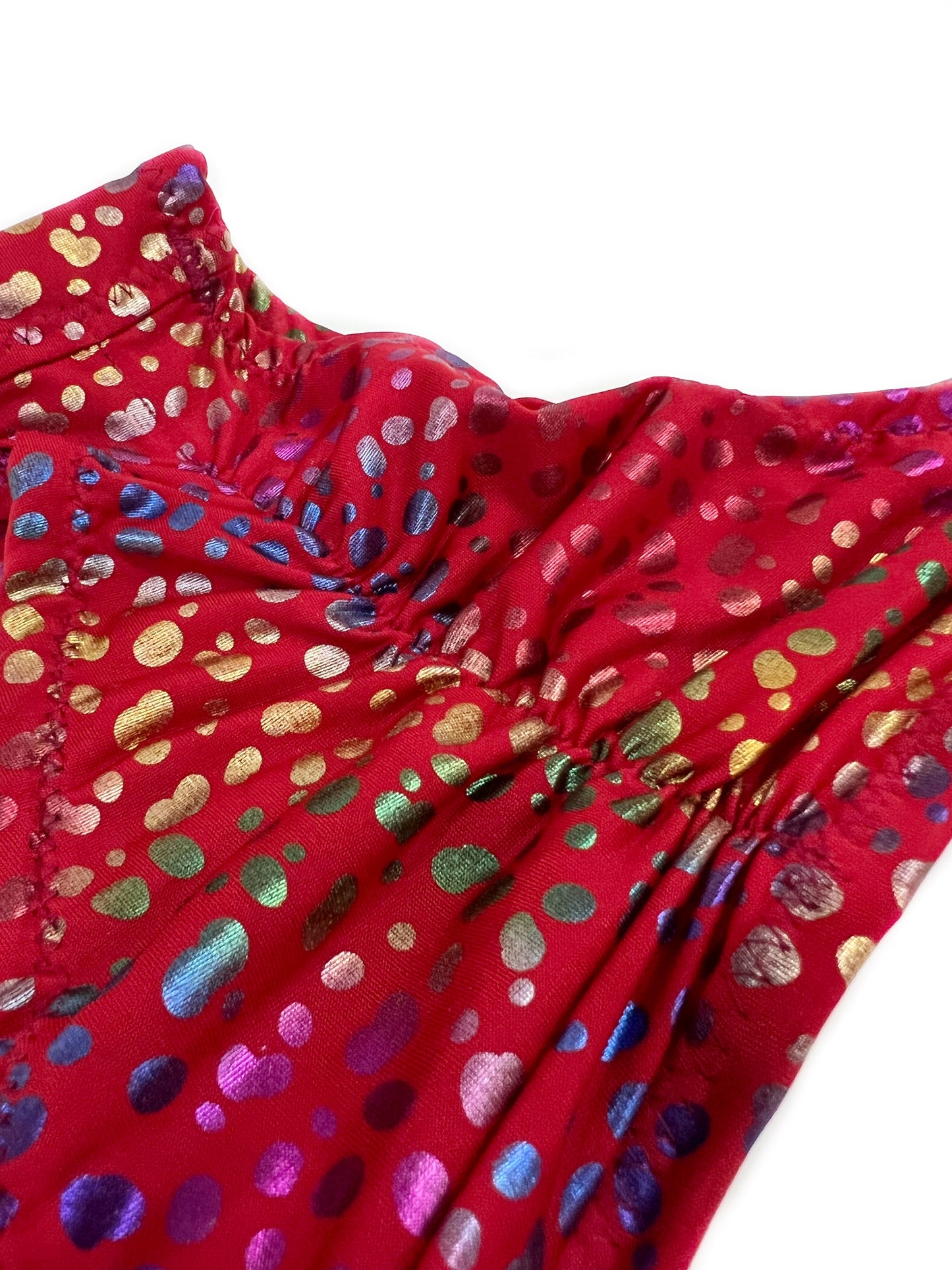 Classic Red Metallic Polkadots