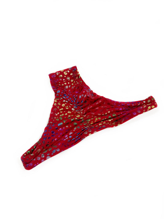 Classic Red Metallic Polkadots