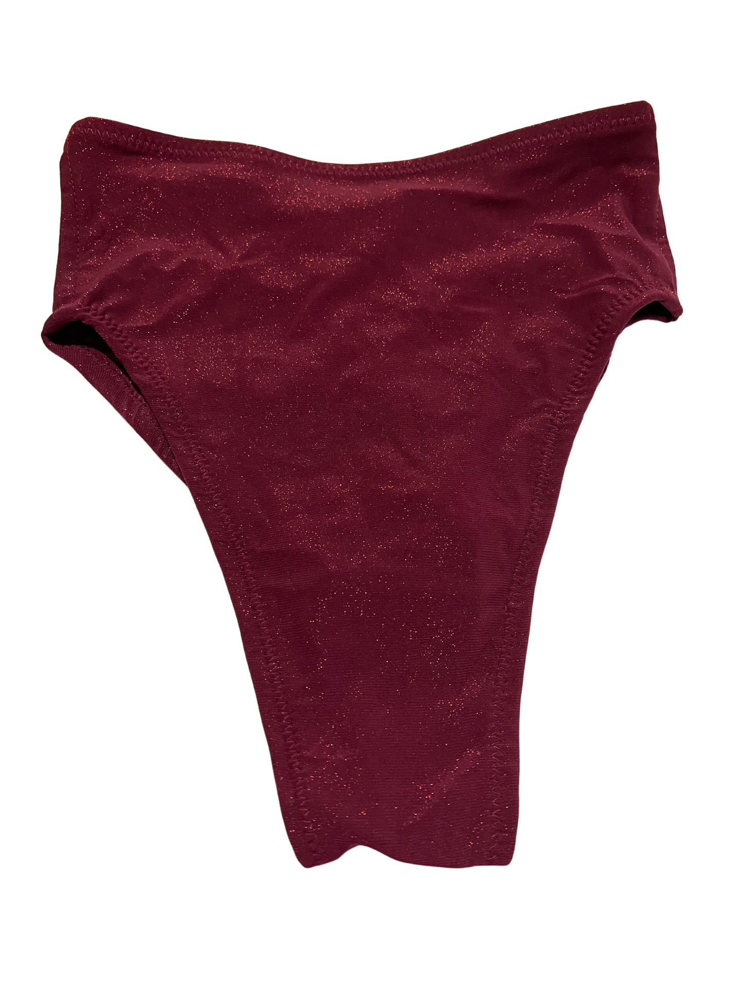 Highwaist Highleg Maroon Glisten