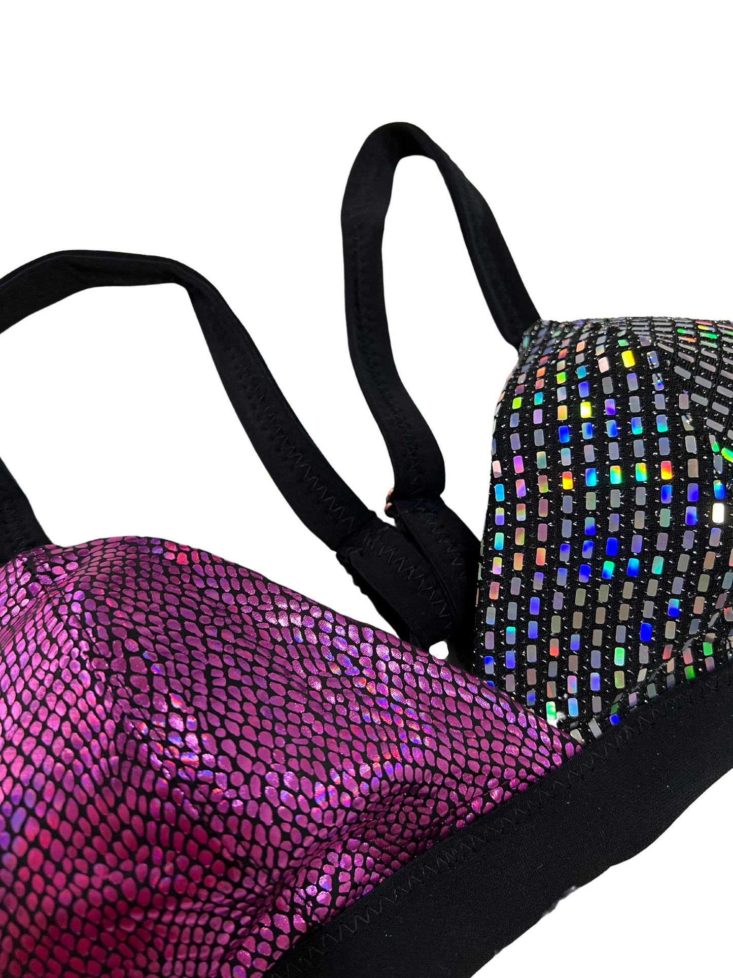 Pink Snake X Disco Ball Mismatch Bra