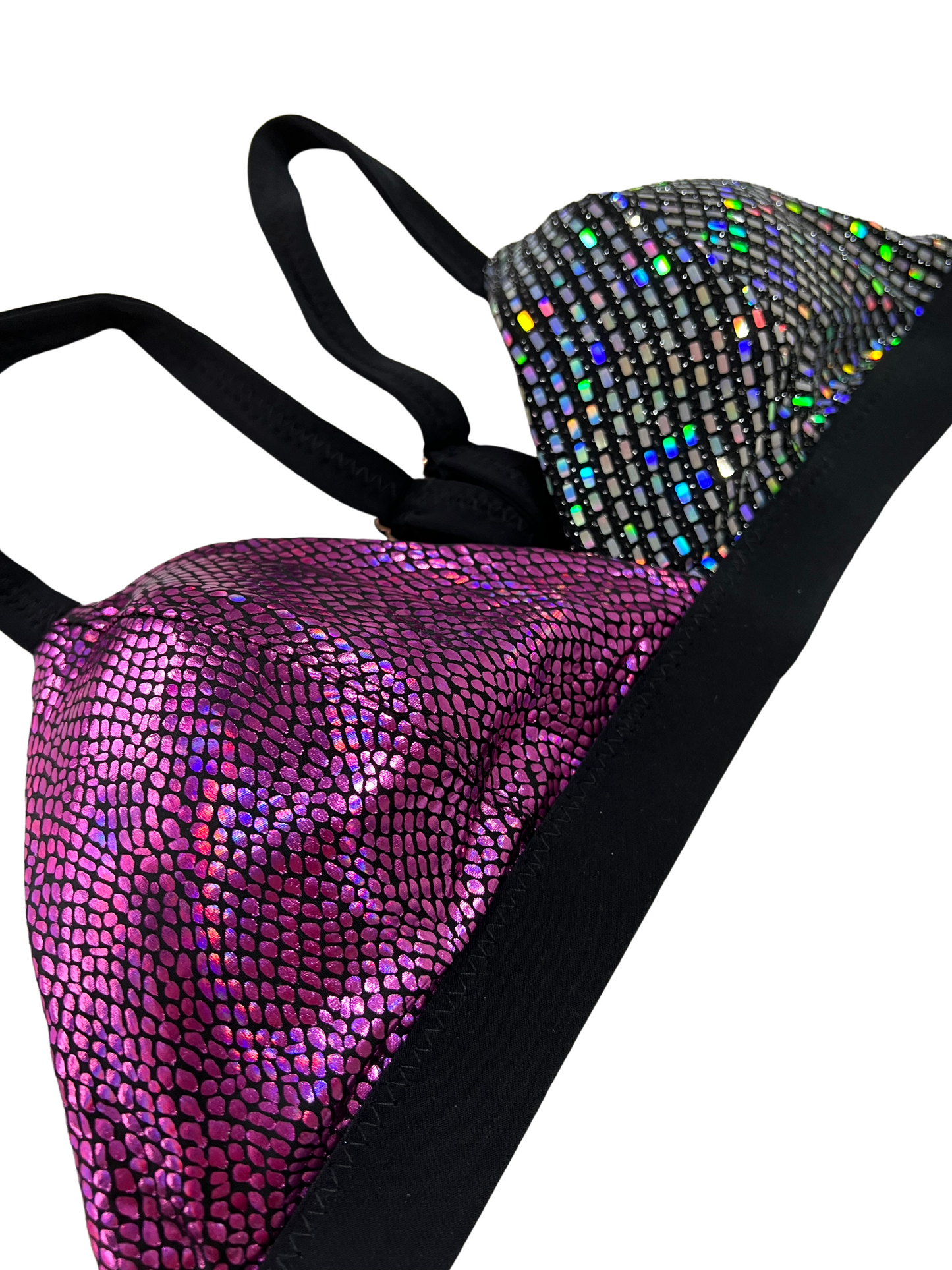 Pink Snake X Disco Ball Mismatch Bra