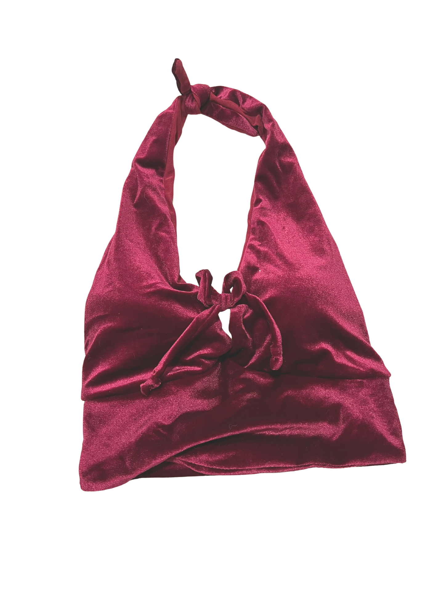 Hottie Halter Maroon Velvet