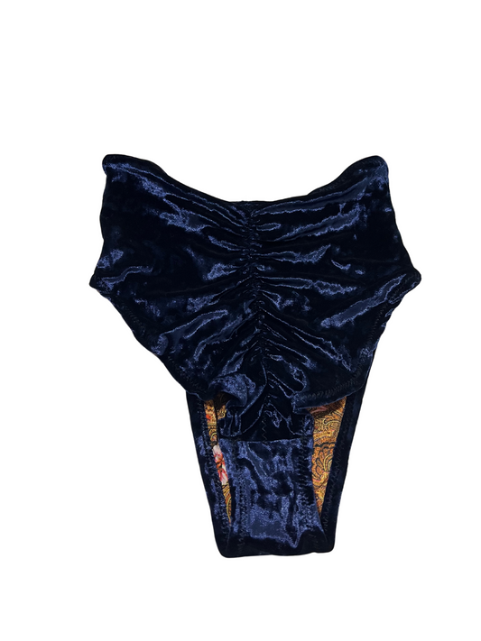 Highwaist Highleg Crushed Indigo Velvet