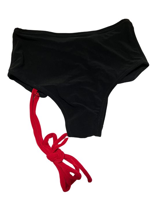 Highwaist 1 Side Black with Red Straps