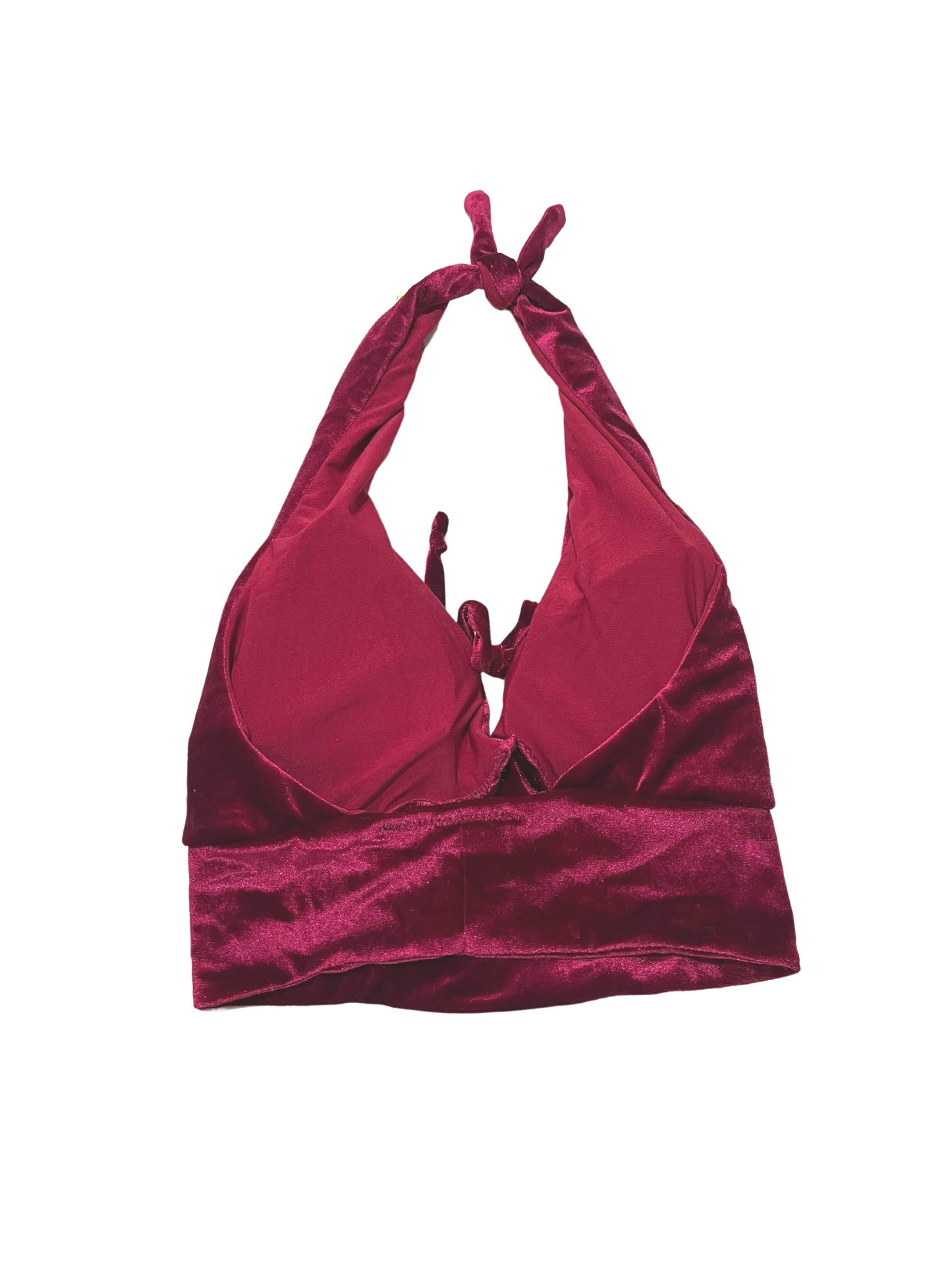 Hottie Halter Maroon Velvet