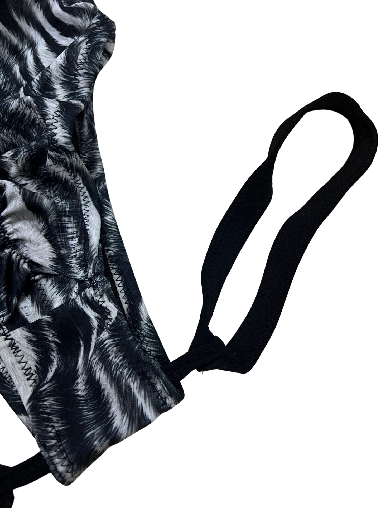 Highwaist Highleg 2 Sides Thigh Garters Snow Tiger