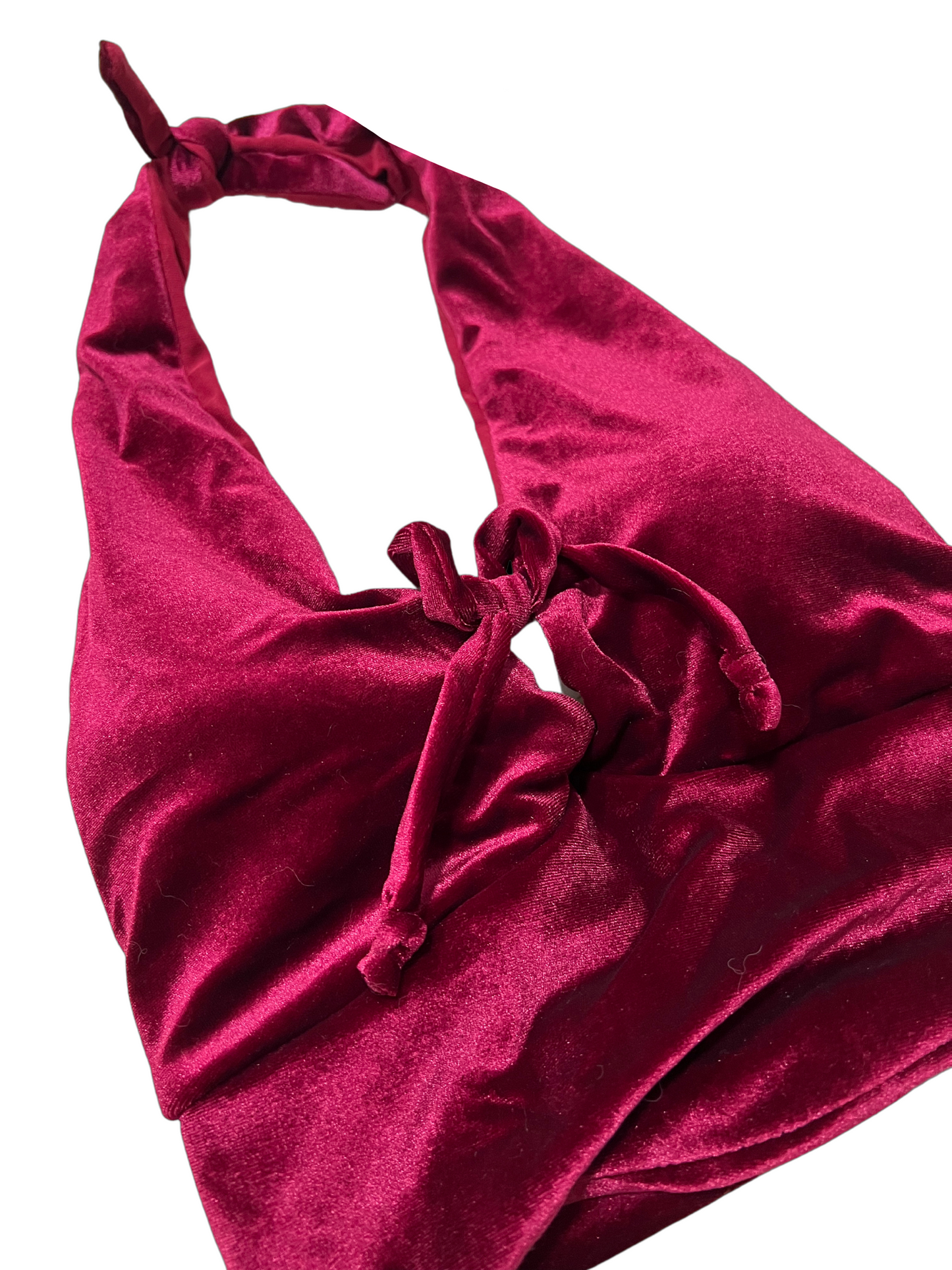 Hottie Halter Maroon Velvet