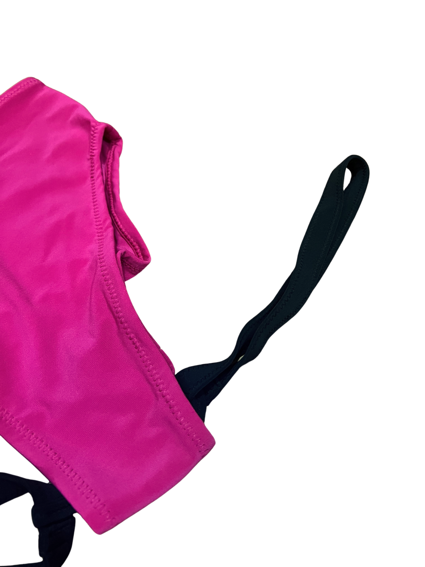 Highwaist Highleg 2 Sides Thigh Garters Magenta with Black Straps