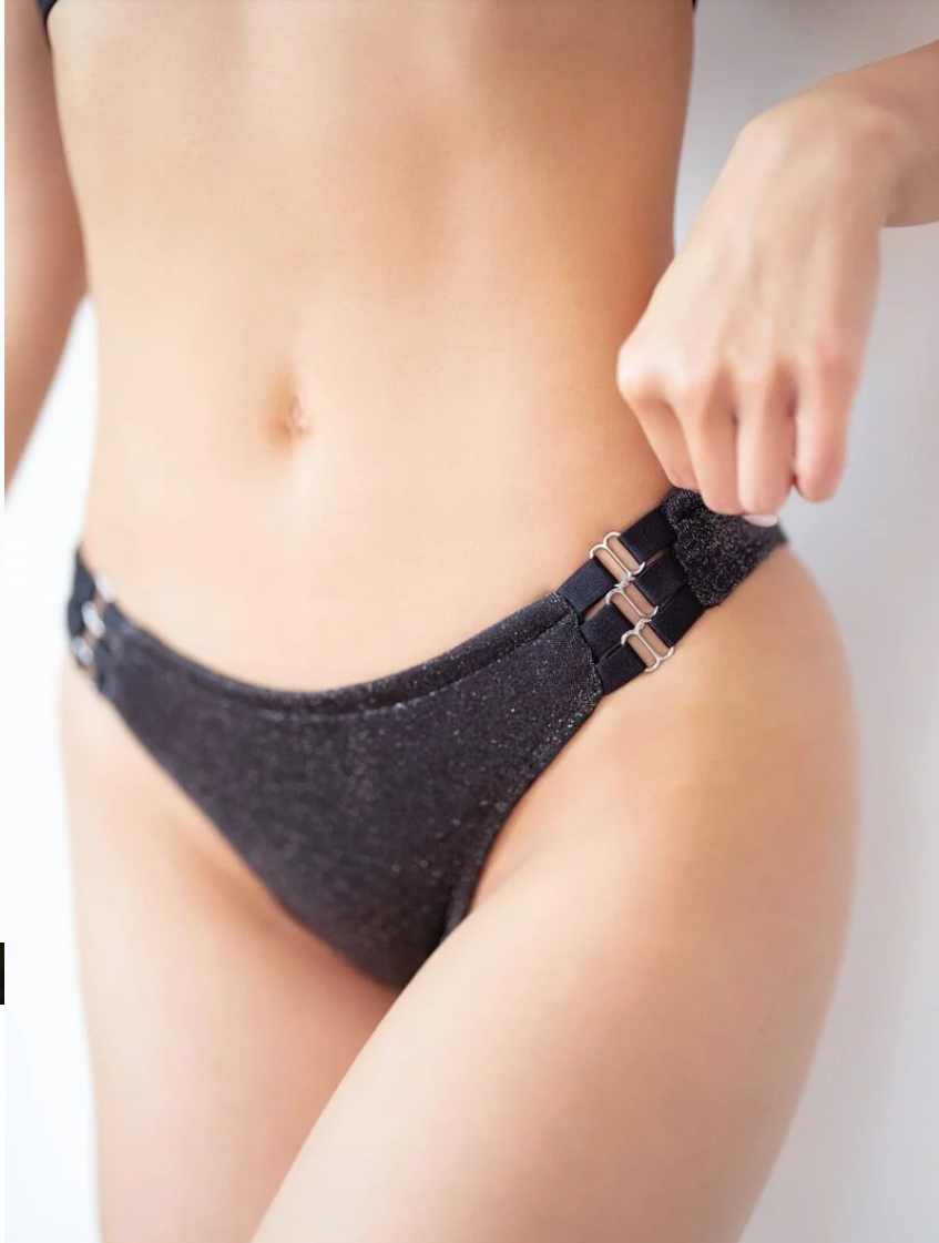 [Preorder] Martini Low Waist Bottom - Black Shimmer