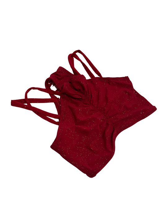 Highwaist Strappy Red Sparkle