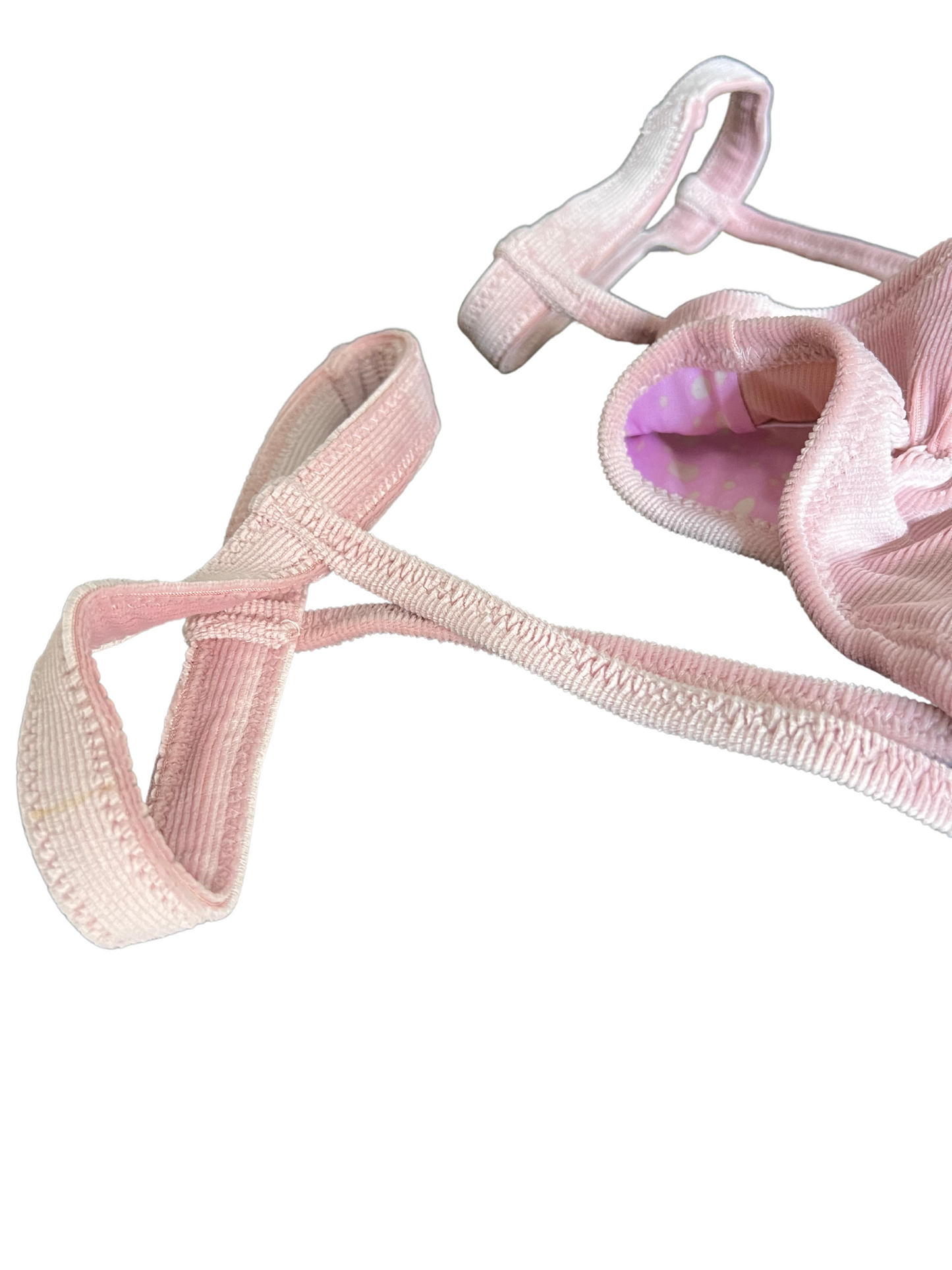 Classic 2 Side Mid Thigh Garters Baby Pink Curdoroy Velvet