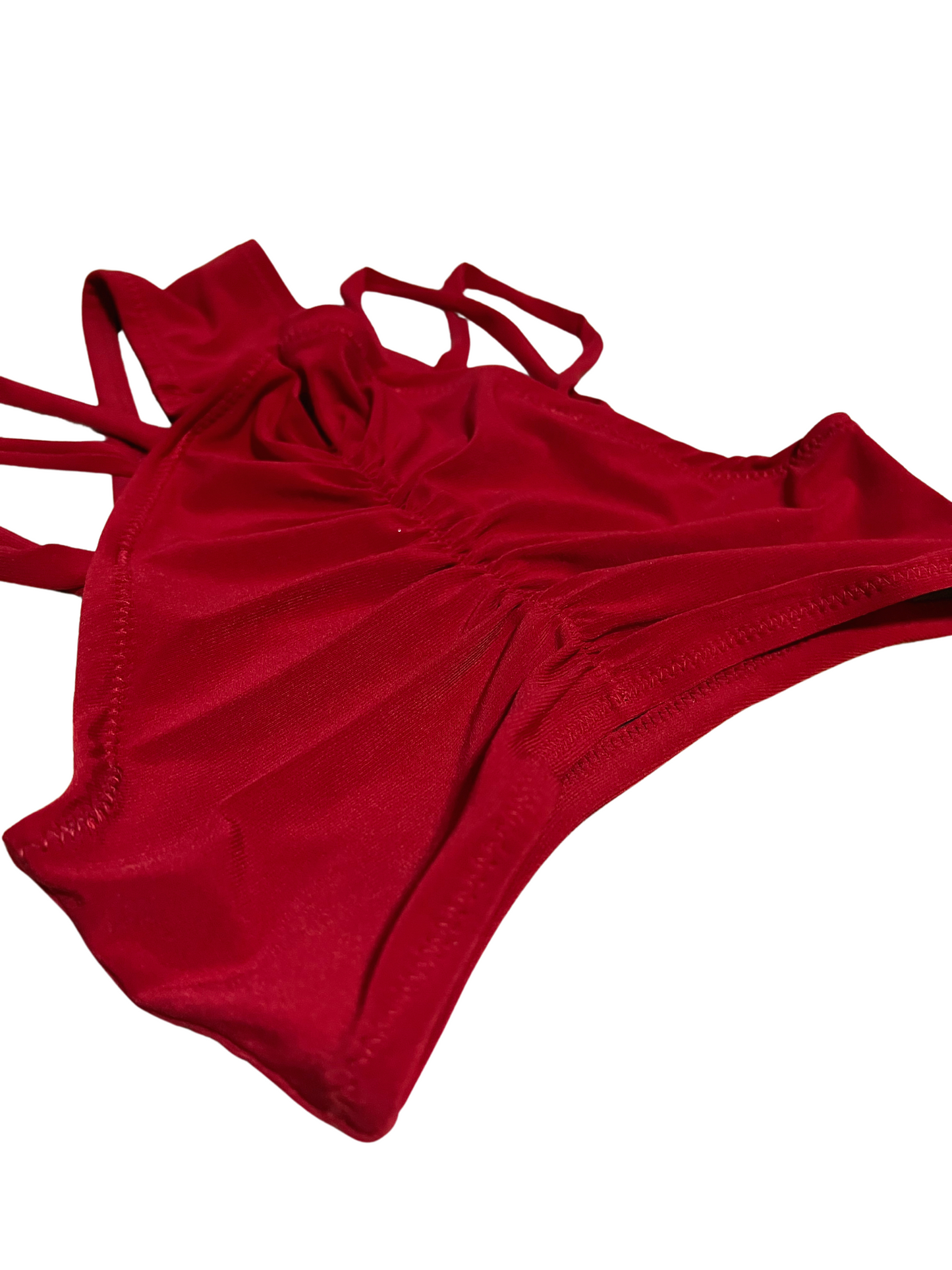 Highwaist Highleg Strappy Red