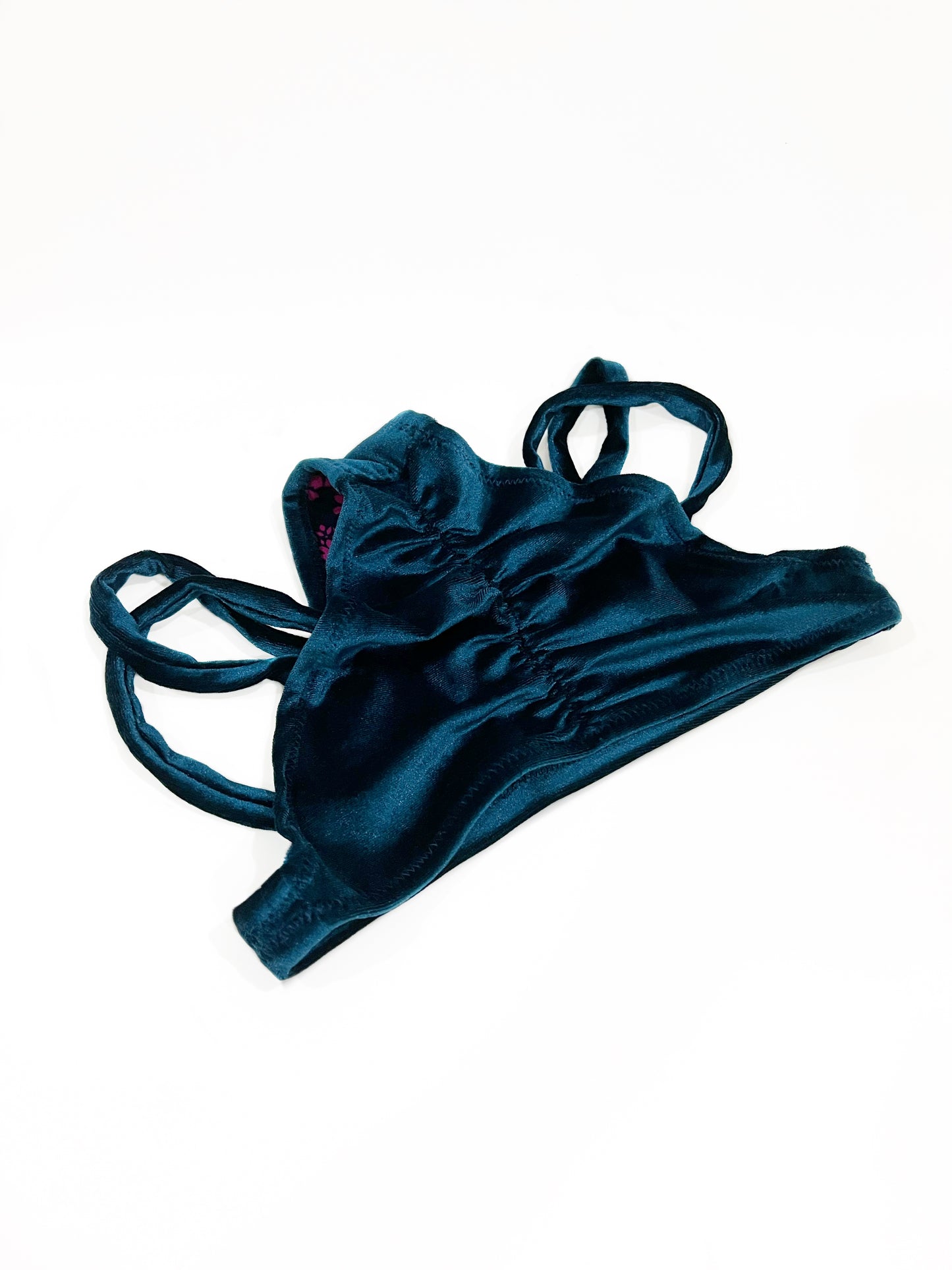 Classic Strappy Midnight Teal Velvet